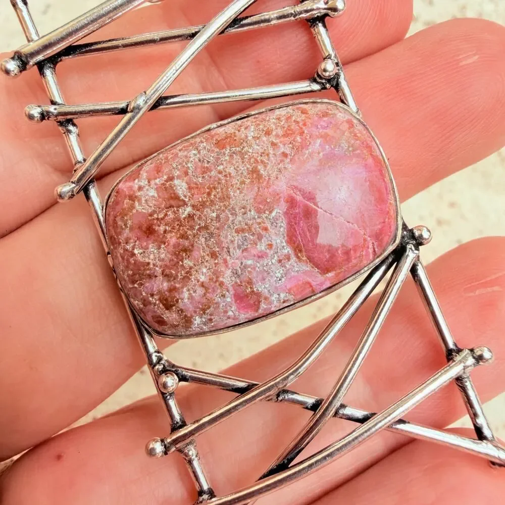 Cobalt Calcite 925 Silver Plated Artisan Pendant